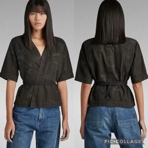 G-Star Raw ETD Wrap Shirt In Cloack Woodland Camo Size M